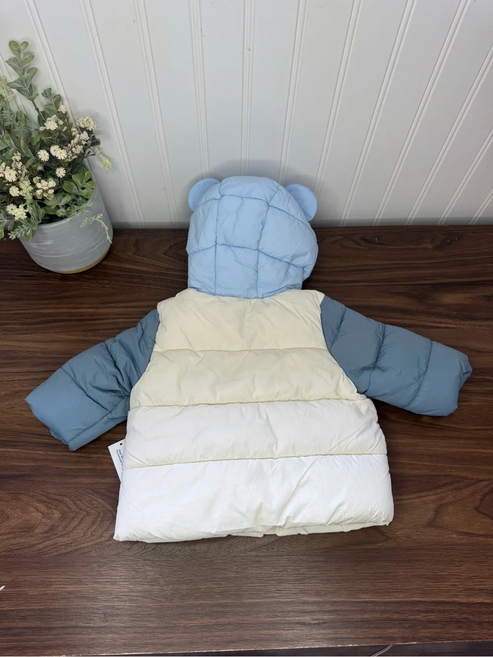 Old Navy Baby Winter Hooded Critter Puffer Jacket Water Resistant 0 to 3 Months